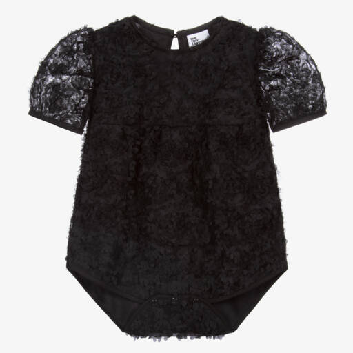 The Tiny Universe-Girls Black Floral Lace Bodysuit | Childrensalon Outlet