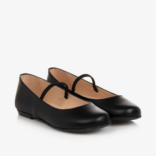 Children's Classics-Girls Black Leather Shoes | Childrensalon Outlet
