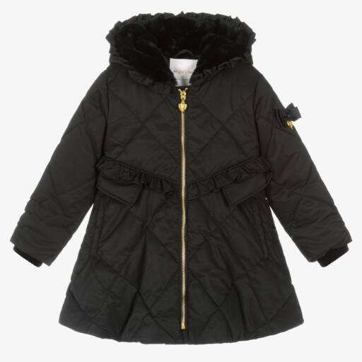 Angel's Face-Girls Black Quilted Coat | Childrensalon Outlet