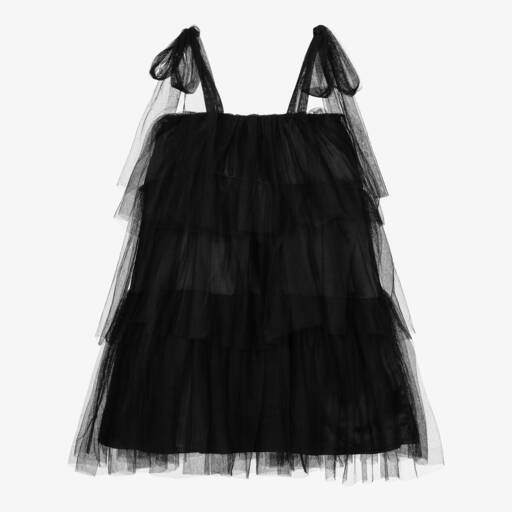 The Tiny Universe-Girls Black Tulle Dress | Childrensalon Outlet
