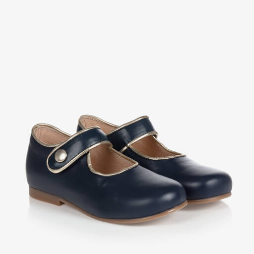 Children's Classics-Girls Blue & Gold Shoes | Childrensalon Outlet