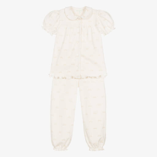 Marie-Chantal-Кремовый хлопковый комплект для сна для девочек | Childrensalon Outlet