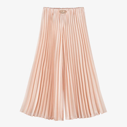 Junona-Girls Peach Pink Pleated Palazzo Trousers | Childrensalon Outlet