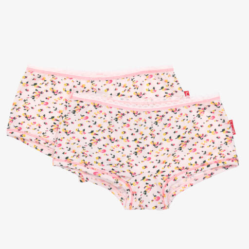 Claesen's-Girls Pink Cotton Floral Knickers (2 Pack) | Childrensalon Outlet