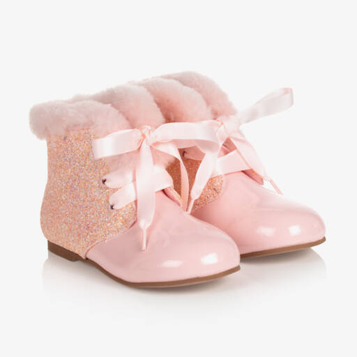 Beau KiD-Girls Pink Leather Boots | Childrensalon Outlet
