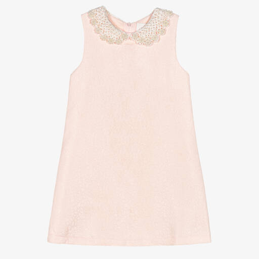 Romano-Girls Pink Pearl Collar Dress | Childrensalon Outlet