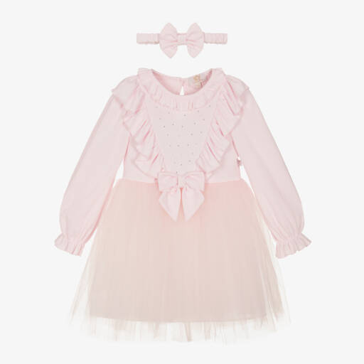 Caramelo Kids-Girls Pink Tulle Dress & Headband Set | Childrensalon Outlet