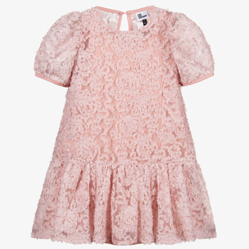 The Tiny Universe-Girls Pink Tulle Flower Dress | Childrensalon Outlet