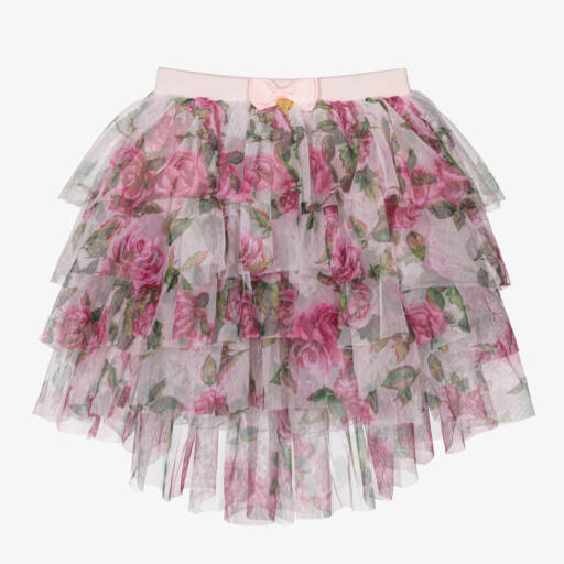 Angel's Face-Girls Pink Tulle Rose Print Skirt | Childrensalon Outlet