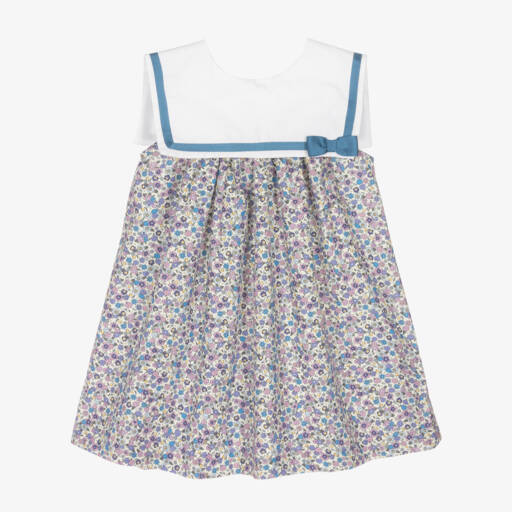 Beatrice & George-Girls Purple Cotton Sailor Dress  | Childrensalon Outlet