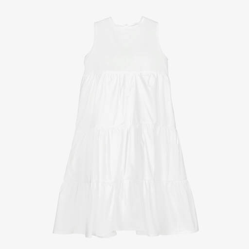 The Tiny Universe-Girls White Cotton Maxi Dress | Childrensalon Outlet