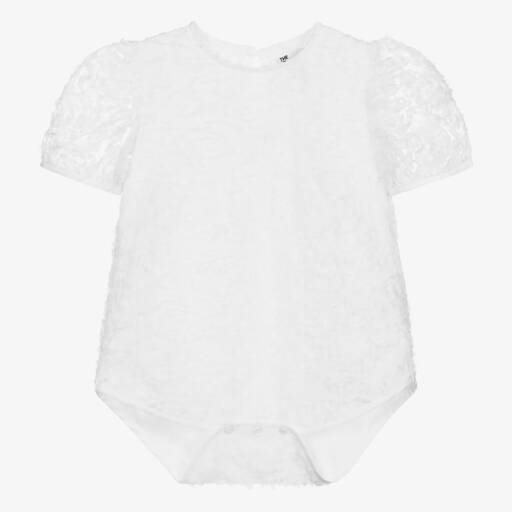 The Tiny Universe-Girls White Floral Lace Bodysuit | Childrensalon Outlet