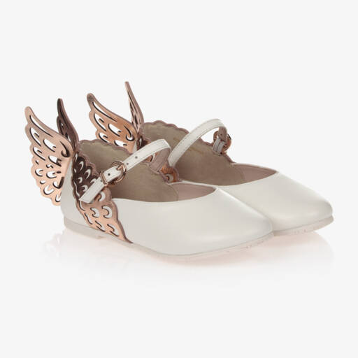 Sophia Webster Mini-Girls White Leather Shoes | Childrensalon Outlet