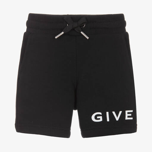 Givenchy-Baby Boys Black Cotton Logo Shorts | Childrensalon Outlet