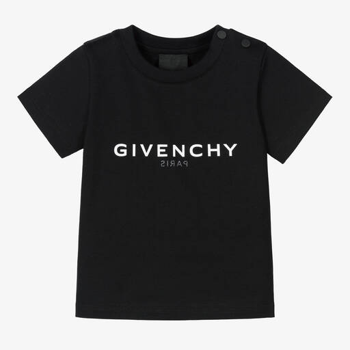 Givenchy-Baby Boys Black Logo T-Shirt | Childrensalon Outlet