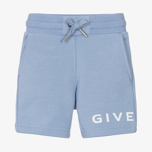 Givenchy-Baby Boys Blue Cotton Logo Shorts | Childrensalon Outlet