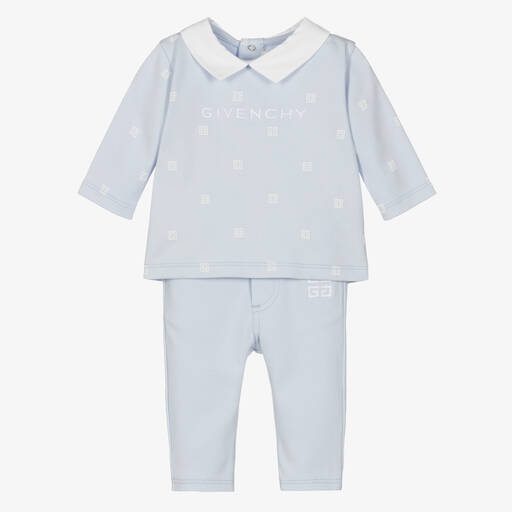 Givenchy-طقم بنطلون قطن جيرسي لون أزرق للمواليد | Childrensalon Outlet
