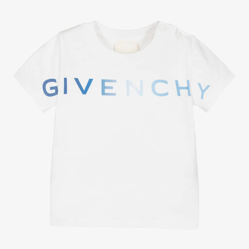 Givenchy-تيشيرت أطفال ولادي قطن لون أبيض | Childrensalon Outlet