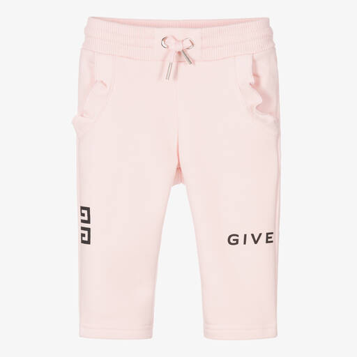 Givenchy-Baby Girls Pink 4G Logo Joggers | Childrensalon Outlet