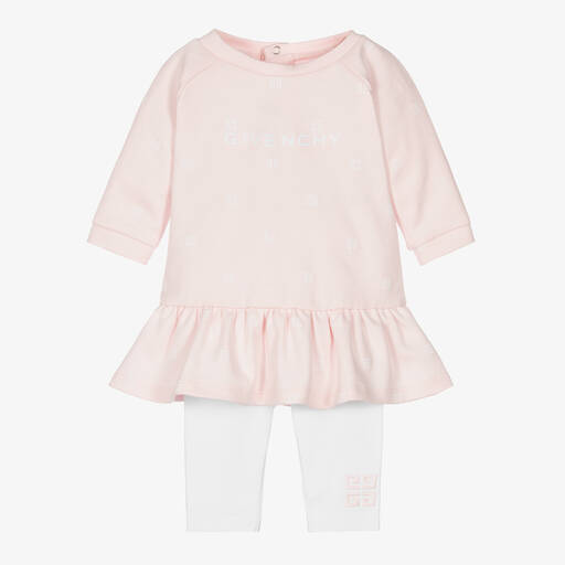 Givenchy-Babykleid-Set in Rosa und Weiß | Childrensalon Outlet