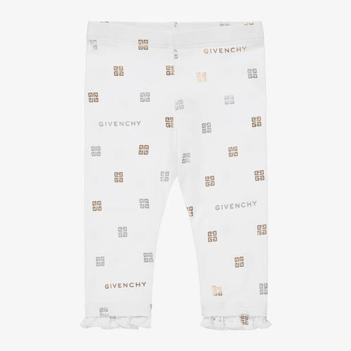 Givenchy-ليقنز بطبعة 4G قطن جيرسي لون أبيض للمولودات | Childrensalon Outlet