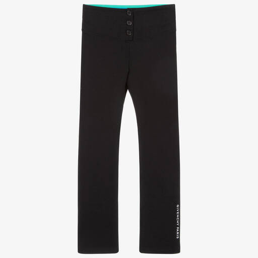 Givenchy-Black Cotton Logo Trousers  | Childrensalon Outlet
