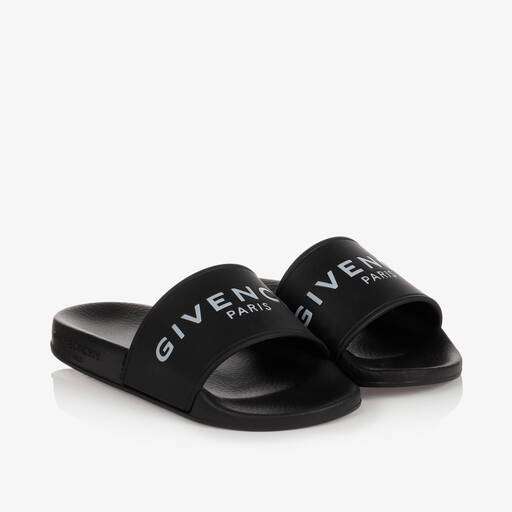 Givenchy-Black Logo Sliders | Childrensalon Outlet