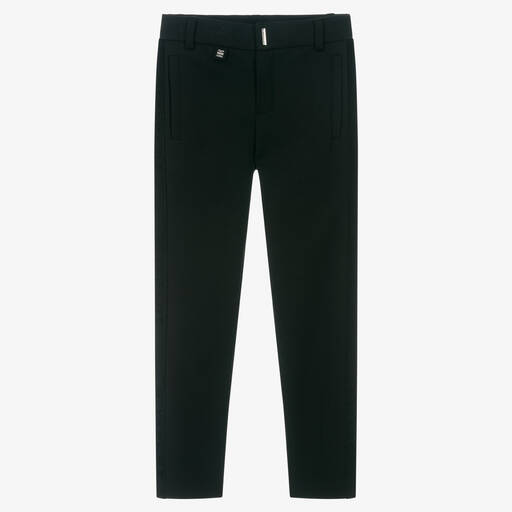 Givenchy-Black Milano Jersey Logo Tape Trousers | Childrensalon Outlet