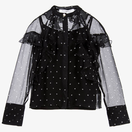 Givenchy-Black Silk Blouse & Camisole  | Childrensalon Outlet