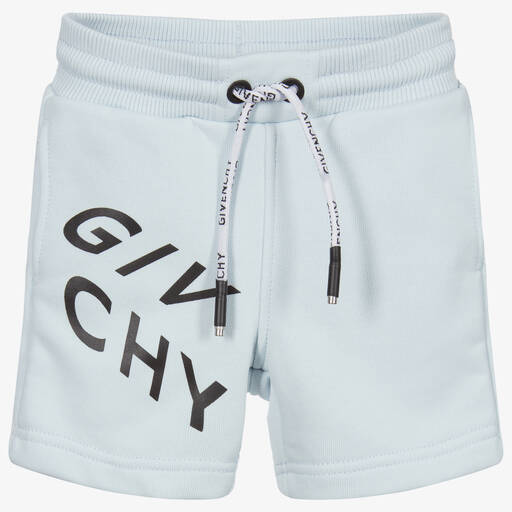 Givenchy-Blue Cotton Logo Shorts | Childrensalon Outlet