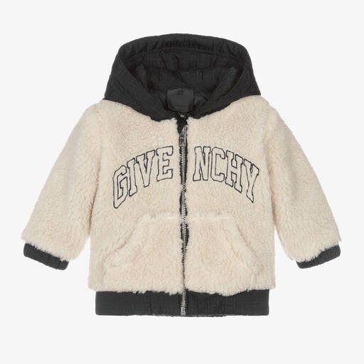 Givenchy-جاكيت أطفال ولادي فليس لون بيج وأسود | Childrensalon Outlet