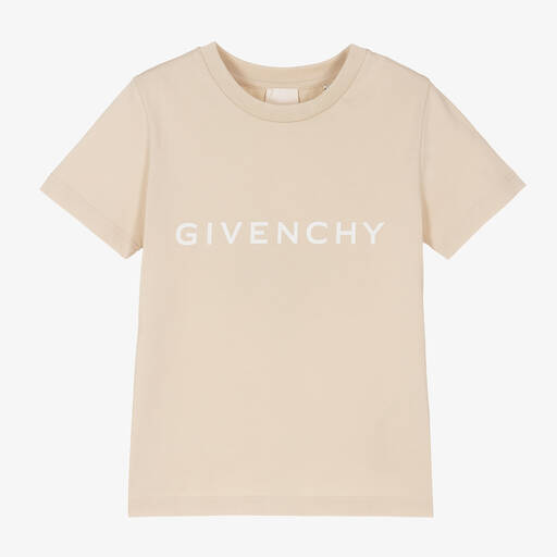 Givenchy-T-shirt beige en coton garçon | Childrensalon Outlet