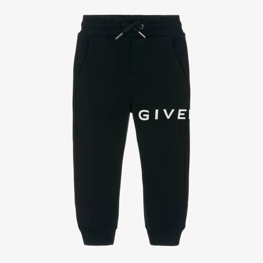 Givenchy-Boys Black Cotton Logo Joggers | Childrensalon Outlet