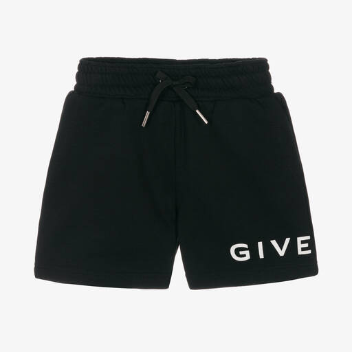 Givenchy-شورت قطن جيرسي لون أسود للأولاد | Childrensalon Outlet
