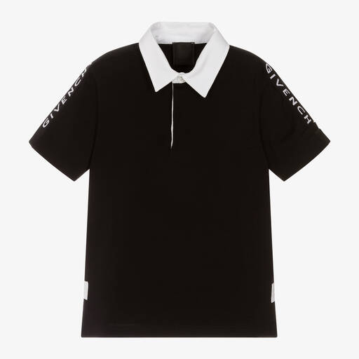 Givenchy-Boys Black Cotton Rugby Shirt | Childrensalon Outlet