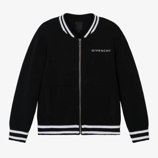 Givenchy-Boys Black Knitted Zip Jacket | Childrensalon Outlet