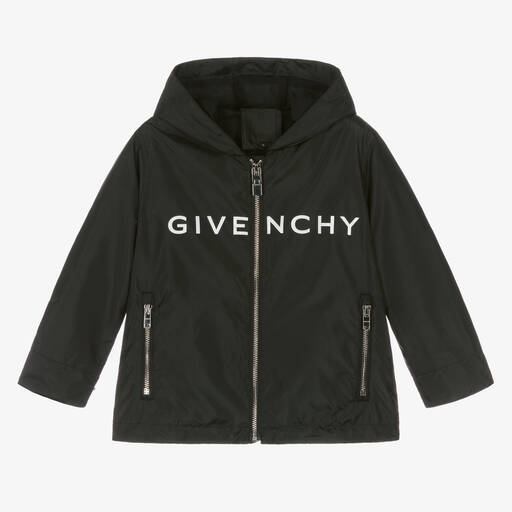 Givenchy-جاكيت هودي واقي من الرياح لون أسود للأولاد | Childrensalon Outlet