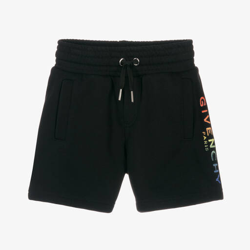 Givenchy-Boys Black Multi Logo Jersey Shorts | Childrensalon Outlet