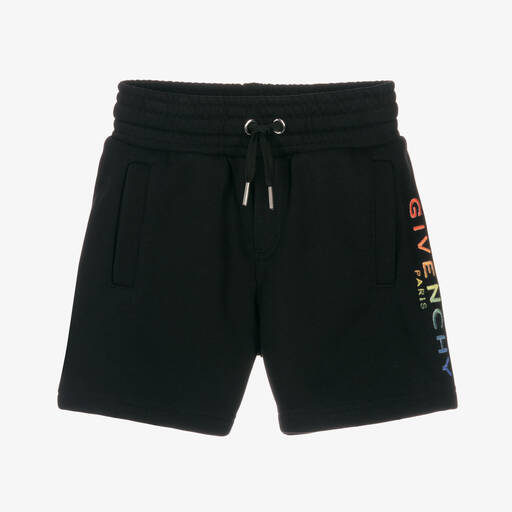 Givenchy-Boys Black Multi Logo Jersey Shorts | Childrensalon Outlet