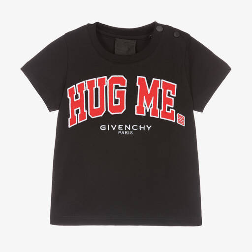 Givenchy-T-shirt noir et rouge universitaire | Childrensalon Outlet