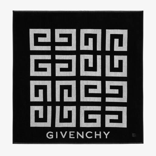 Givenchy-منشفة 4G لون أسود وأبيض للأولاد (115 سم) | Childrensalon Outlet