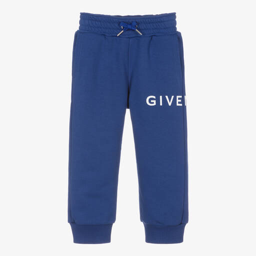 Givenchy-Boys Blue Cotton Joggers | Childrensalon Outlet