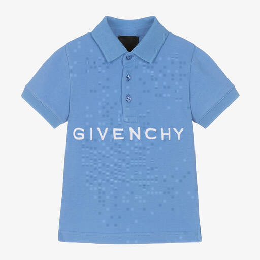 Givenchy-Boys Blue Cotton Polo Shirt | Childrensalon Outlet
