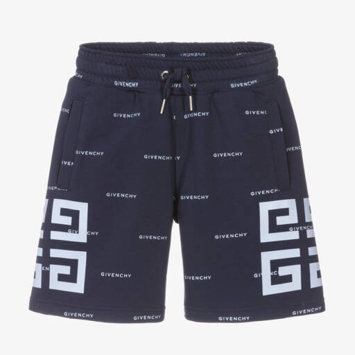 Givenchy-Boys Blue Jersey Logo Shorts | Childrensalon Outlet