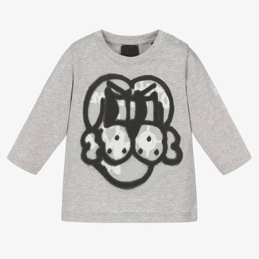 Givenchy-Серый топ из меланжевой ткани с собакой для мальчиков | Childrensalon Outlet