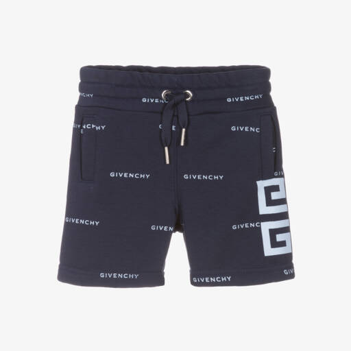 Givenchy-Boys Navy Cotton Logo Shorts | Childrensalon Outlet