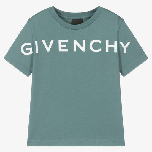 Givenchy-Boys Sea Green Cotton T-Shirt | Childrensalon Outlet