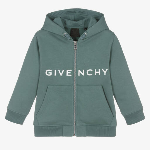 Givenchy-Зеленый хлопковый топ на молнии для мальчиков | Childrensalon Outlet