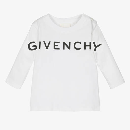 Givenchy-Белый хлопковый топ со звездой | Childrensalon Outlet