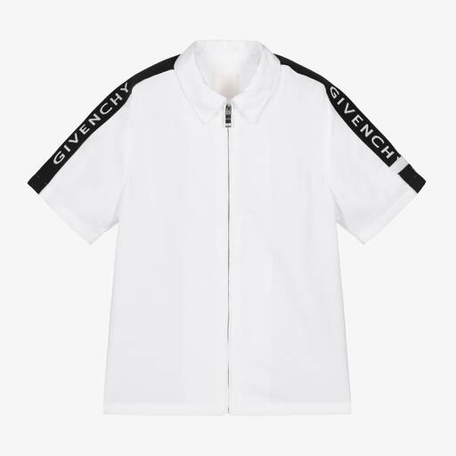 Givenchy-قميص بسحّاب قطن لون أبيض للأولاد | Childrensalon Outlet